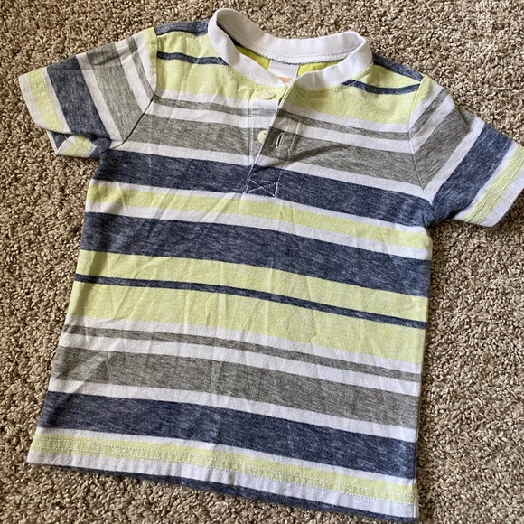 Gymboree toddler boy striped henley short sleeve tee shirt size 18-24 months - Picture 3 of 4